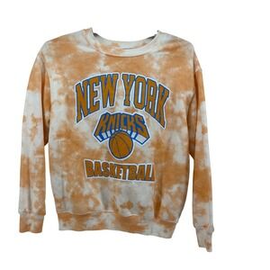 Hybrid Apparel New York Knicks Tie Dye Basketball Sweatshirt Orange Mens Medium